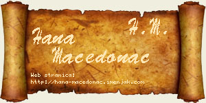 Hana Macedonac vizit kartica